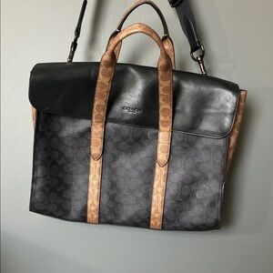 Coach women’s laptop bag messenger bag - black and brown